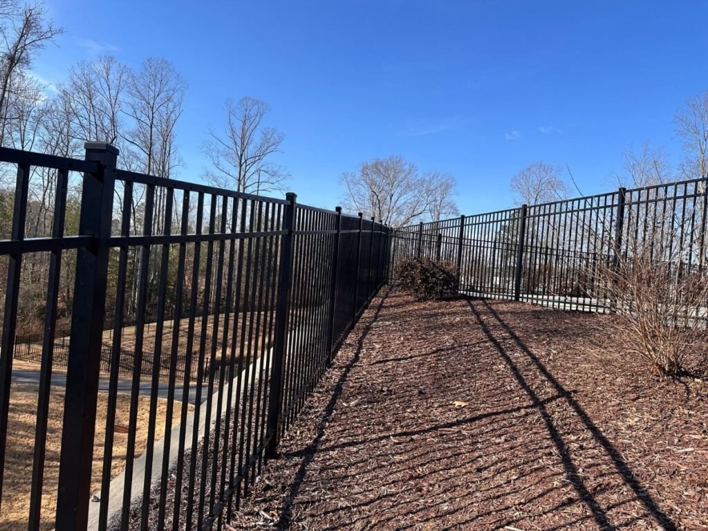 commercial-aluminum fence-installed-in-hoa-garner