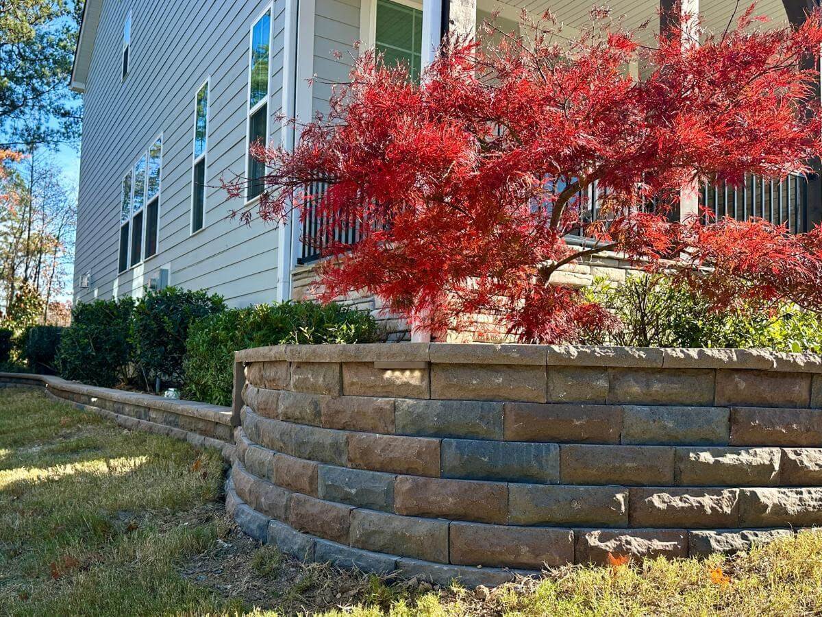 brown stone flower edging in morrisville nc
